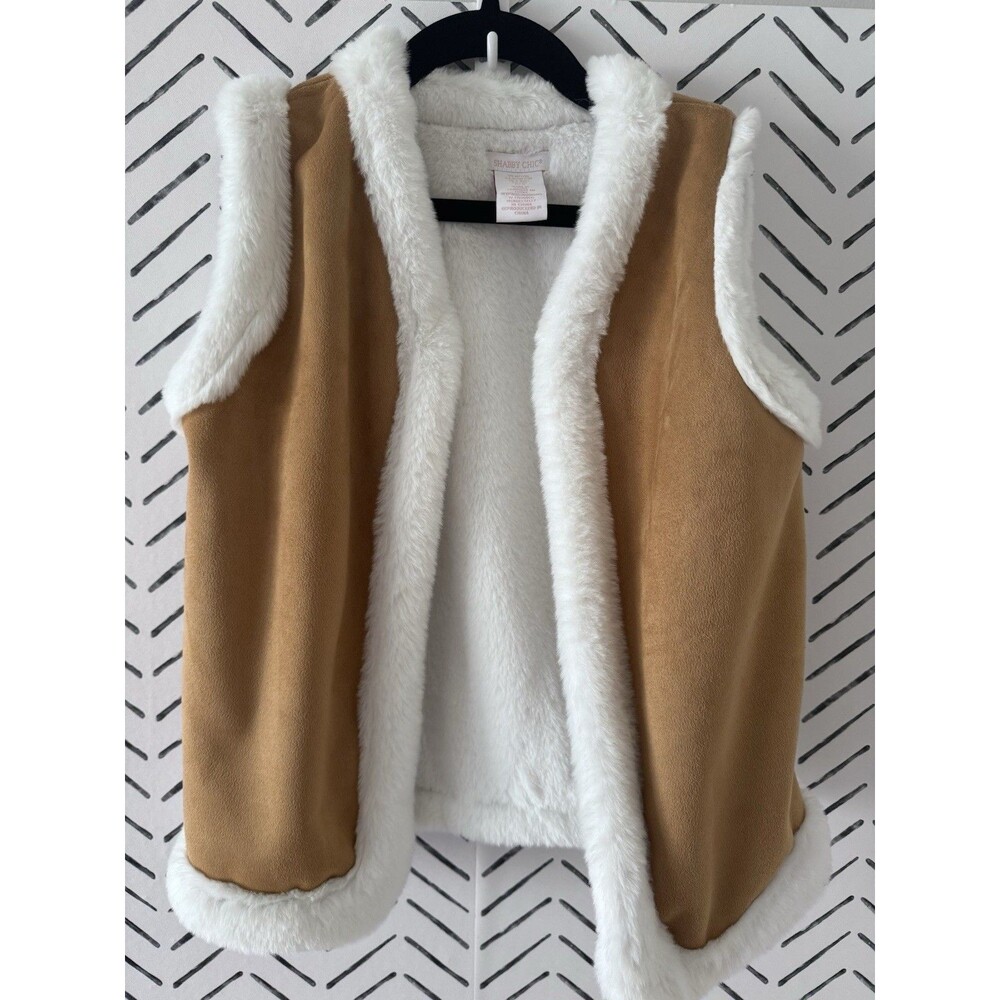 Shabby Chic Girl's Suede like Lined Vest‎ Girls Size Medium 7/8